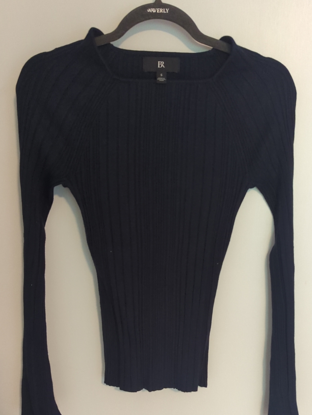 Banana Republic Dark Navy Ribbed Crew Neck Top